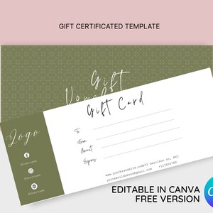 Modelo de vale-presente editável, adicionar certificado de presente com logotipo, vale-presente DIY, cartão-presente editável, cartão para impressão, para clientes, pessoal