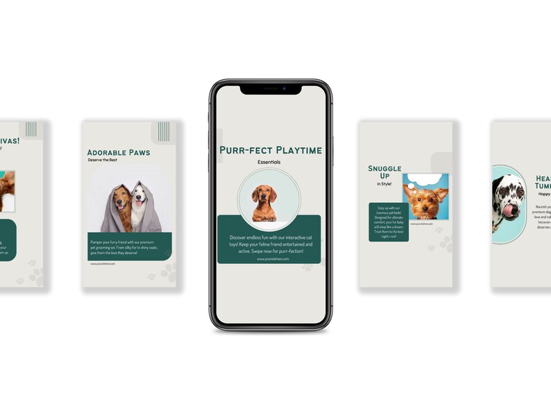Pets Care And Accessories Educational Social Media Business Marketing Bundle Instagram Templates, Posts and Stories for Instagram and Facebook  200 Ready Made Templates Fully Customizable in Canva's Free Version.