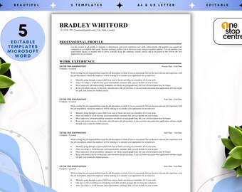 ATS Resume Template: Executive CV, Cover Letter (A4 & US)