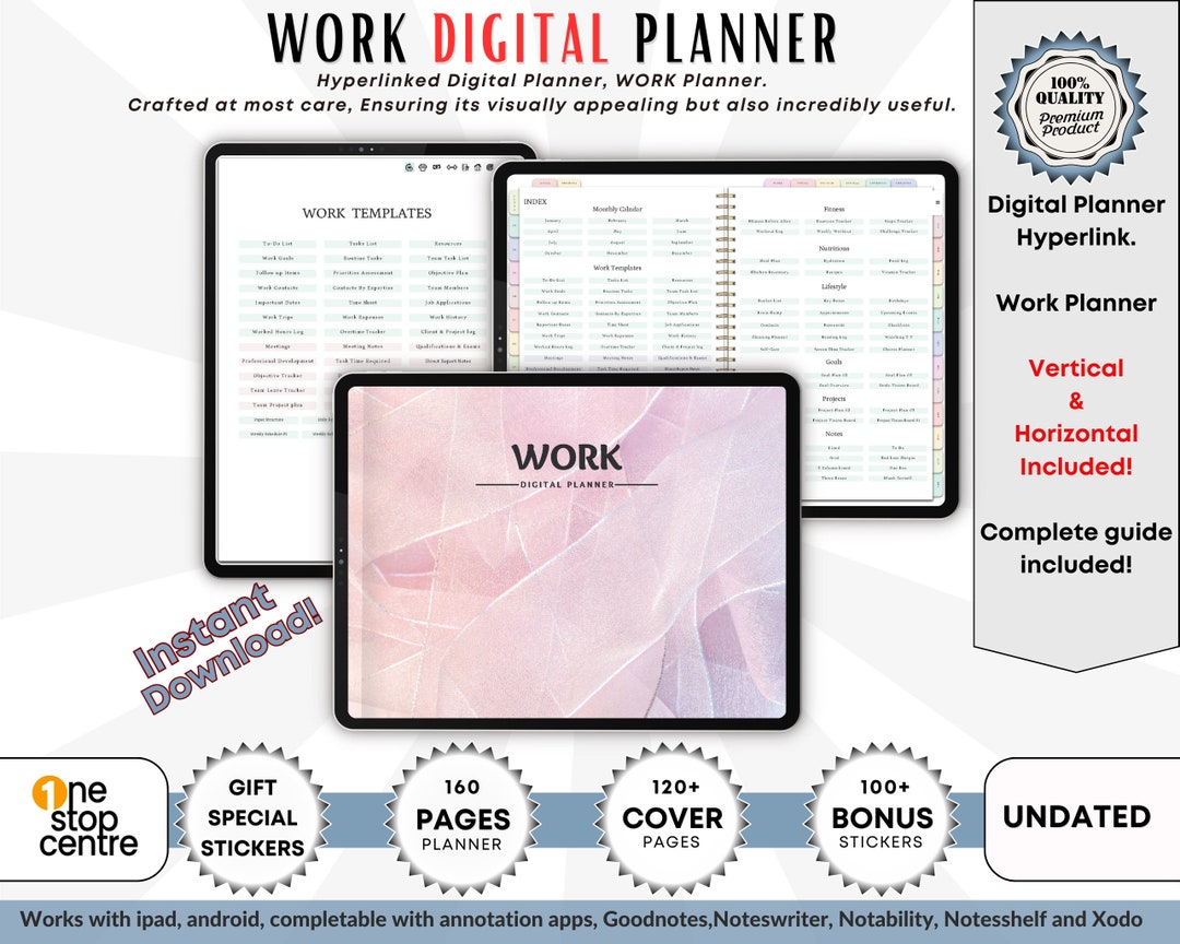 Work Productivity Digital Planner: Goodnotes iPad Template (PDF) - Etsy