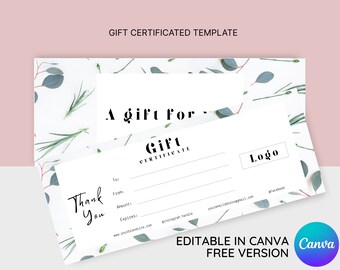 DIY Gift Certificate Template: Printable Editable Gift Card (Canva)