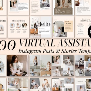 200 Virtual Assistant Instagram Templates: Canva Posts & Stories (Digital Download)