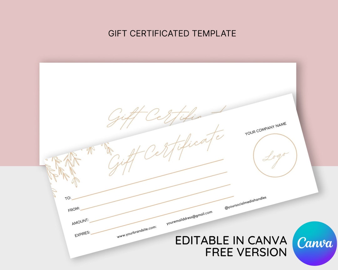 Minimalist Gift Certificate Template, Add Logo Gift Voucher Template ...