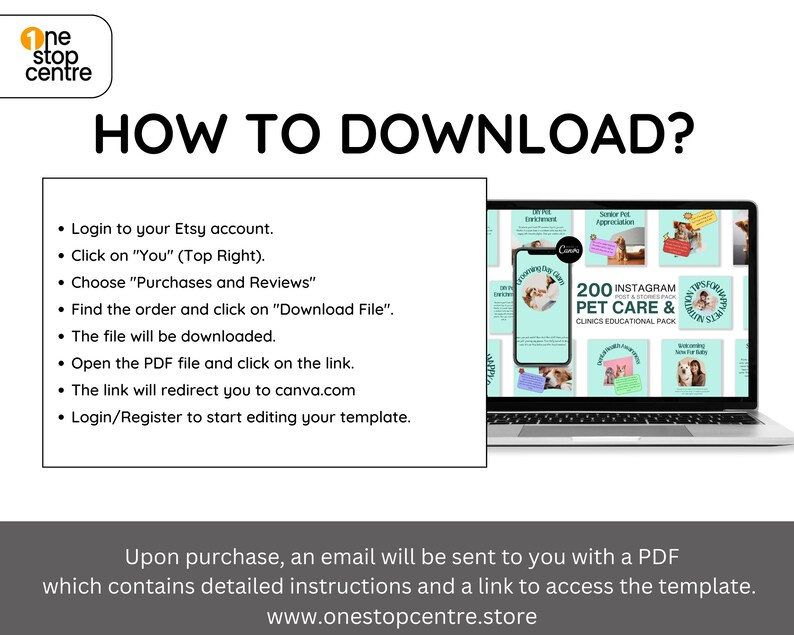 Pets Care and Accessories Instagram Business Marketing Templates, Posts and Stories for Instagram and Facebook – 200 Ready-Made Templates Fully Customizable in Canva's Free Version. using Canva's free version, Instagram post templates