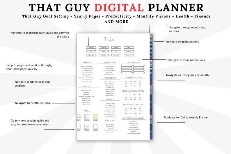 That Guy Digital Planners Goodnotes, Ipad, Personal Organizer