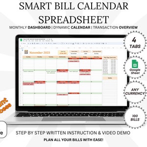 Smart Bill Calendar Planner Tracker Google Spreadsheet Template, Dynamic Bills Calendar, Monthly Bill Organizer Payment Dashboard, Financial. Effortlessly manage your bills with our user friendly bill tracker Add your bills and due dates.