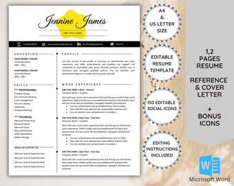 Minimalist Resume Template: Clean, Professional CV + Cover Letter (Word)