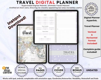 Goodnotes Digital Travel Planner, Travel itinerary Journal Templates, Vacation Planners, Holiday Travel Planning & Organizer, iPad Planners