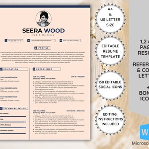 Modern Resume Template For Word, Creative CV Templates Design, Interview Resumes, Professional Resumes With Photo, Curriculum, lebenslauf