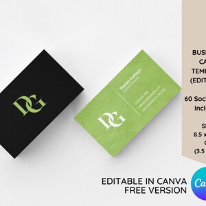 Simple Editable Business card, Canva template Card, Minimalist Marketing Card, Printable Business Card, DIY Template, Digital Calling Card
