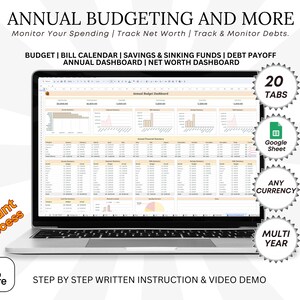 Annual Budget Spreadsheet: Net Worth & Debt Tracker (Google Sheet)
