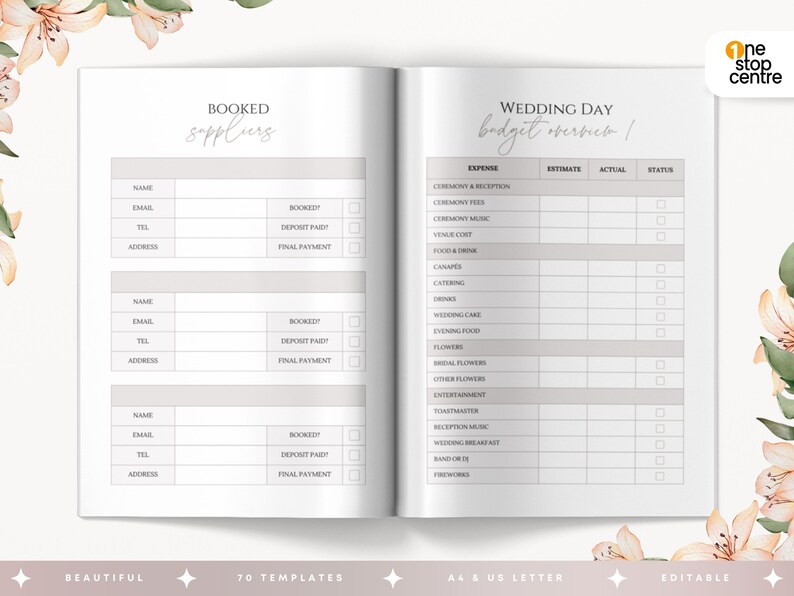 Editable Wedding Day Planner Printable Template, Wedding Organizer ...