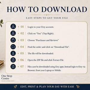 Download instructions for Work Day Planner template showing step by step order download process