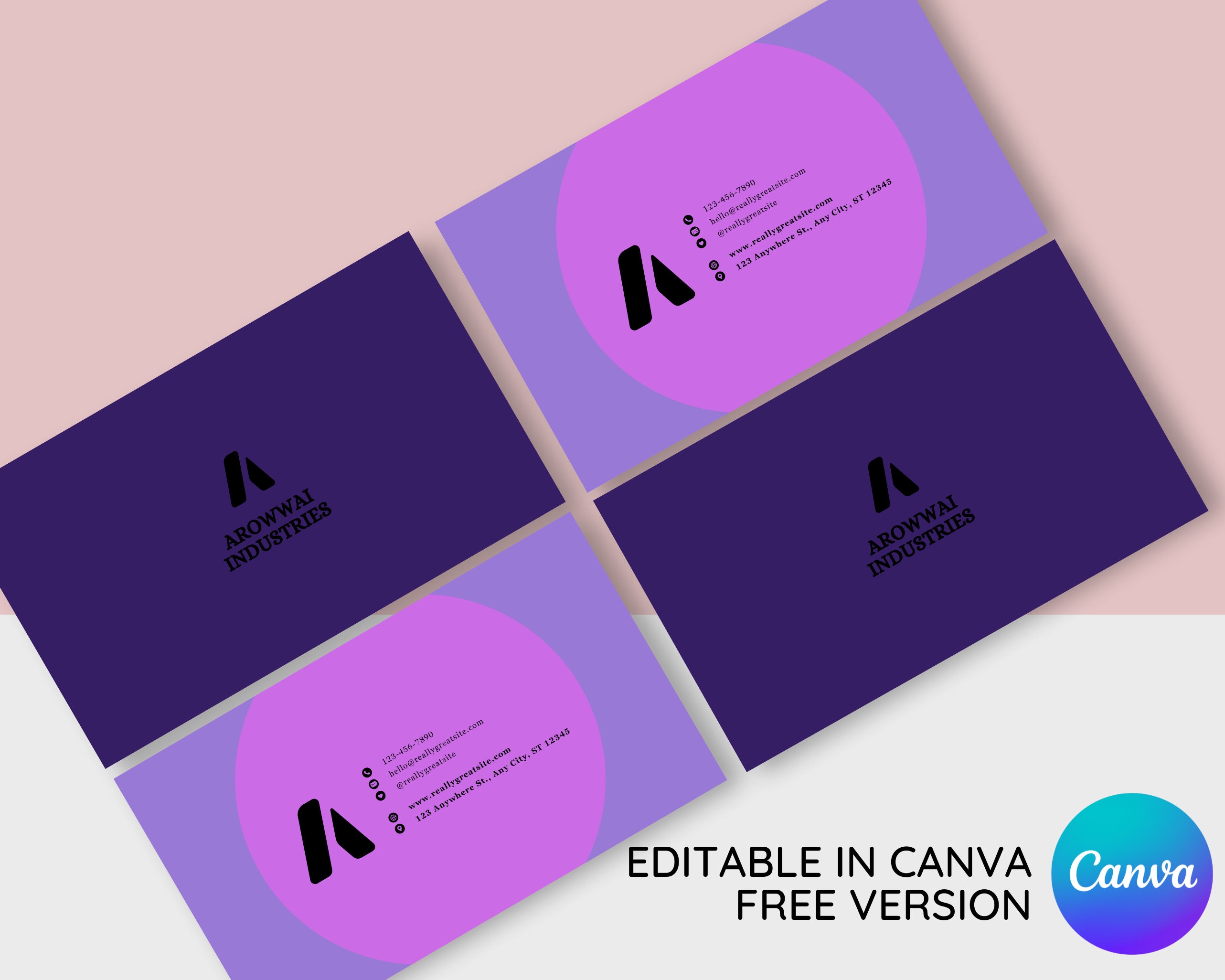 Editable Business Card Template, Canva Template Business Card Editable Business Card Template, Canva Template Business Card