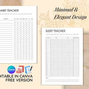 Printable Fitness Tracker Template, Editable Planners Bundle, Weight ...