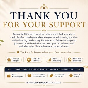Thank you for purchasing the Ultimate Landlord Property Spreadsheet from OneStopCentre digital templates