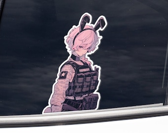 Tactical Bunny Femboy - Cute Aesthetic Femboy Sticker