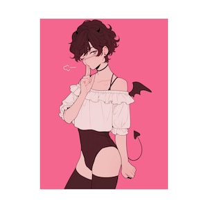 Devilish Femboy - Matte Vertical Art Print