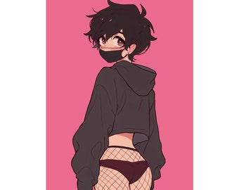 Cheeky Femboy - Matte Vertical Art Print