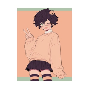 Pumpkin Spice Femboy - Matte Vertical Art Print