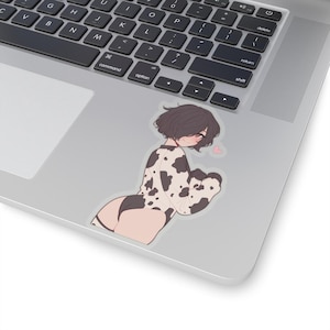 Cow Femboy - Transparent Cute Aesthetic Femboy Sticker