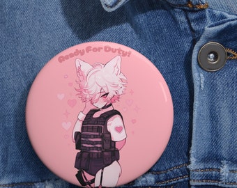 Tactique Fox Femboy – Prêt pour le service ! - Jolie épingle esthétique Femboy
