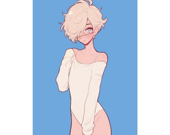 Leotard Femboy - Matte Vertical Art Print