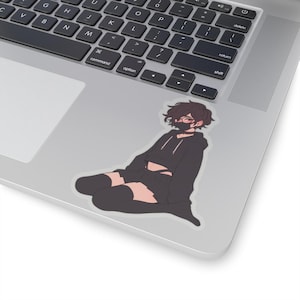 Kneeling Femboy  - Transparent Cute Aesthetic Femboy Sticker