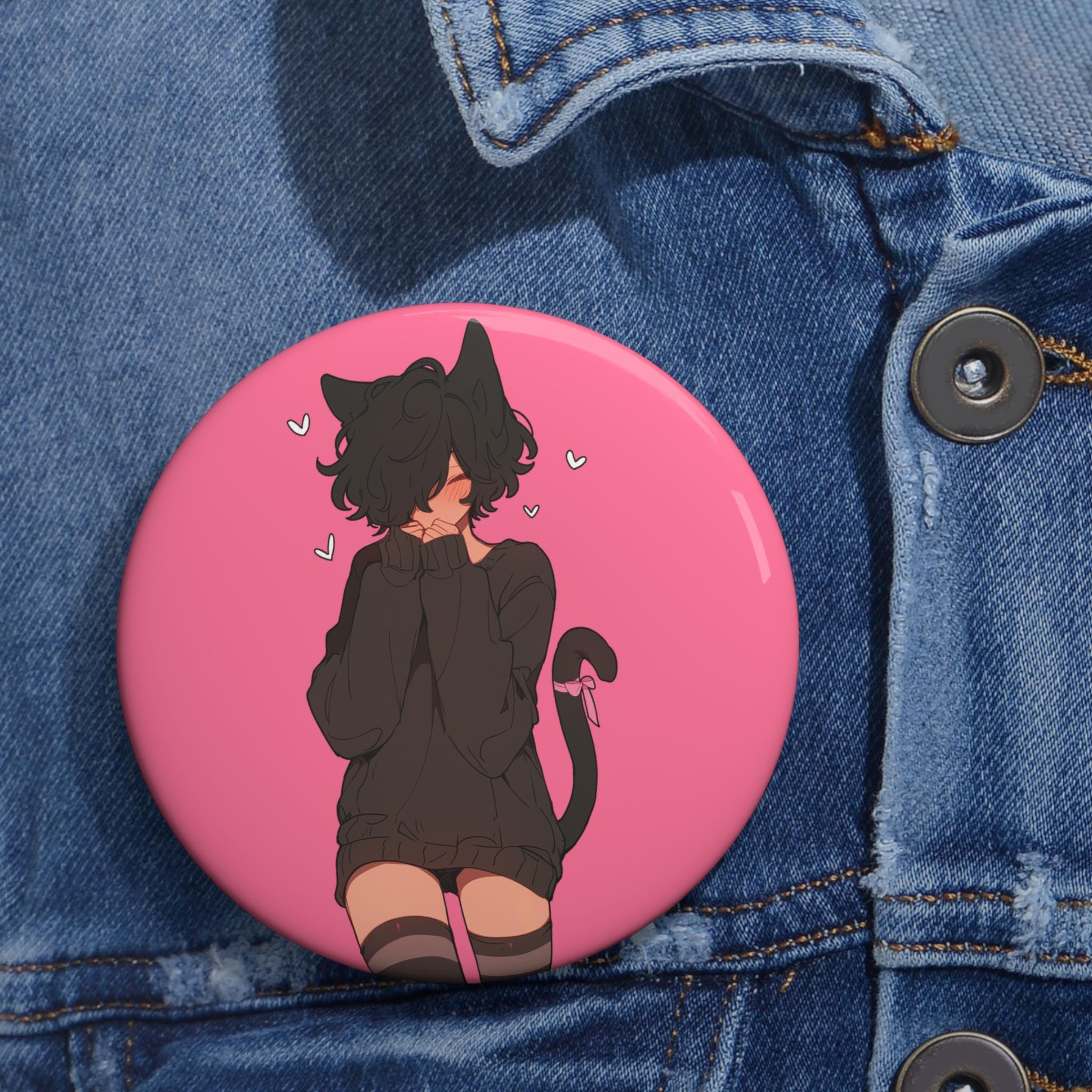 Black Cat Femboy - Cute Aesthetic Femboy Pin