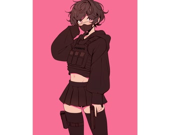Tactical Femboy - Matte Vertical Art Print