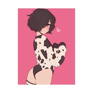 Cow Femboy - Matte Vertical Art Print