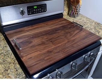 Handmade Noodle Board Stove Cover | Custom Wood Stove Top Cover | Walnut, Cherry, or Maple