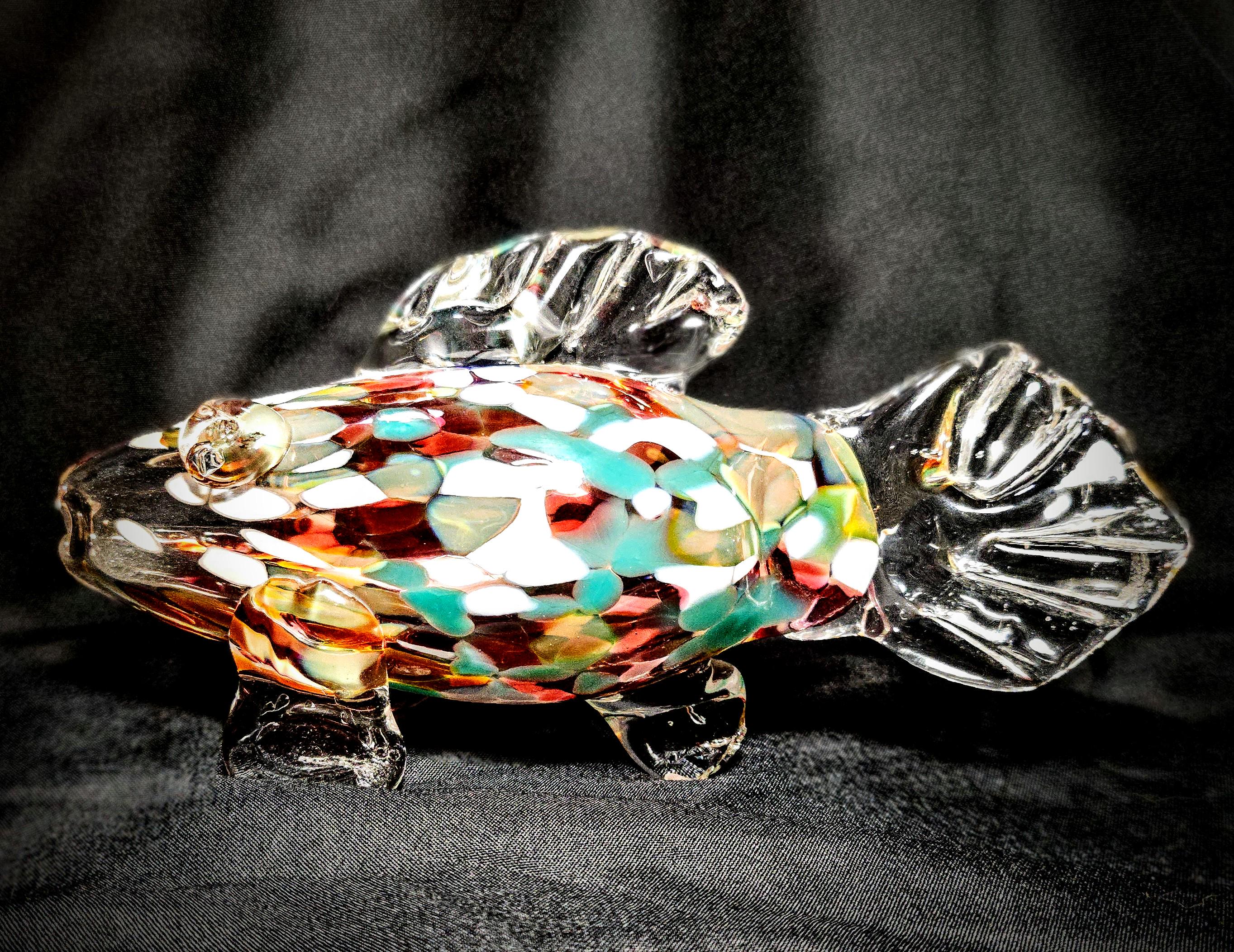 Vintage- Murano Glass- Free Standing Fish Sculpture