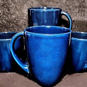 Zestaw 4- Corelle Coordinates Stoneware 10 oz Coffee Cups w kolorze True Blue
