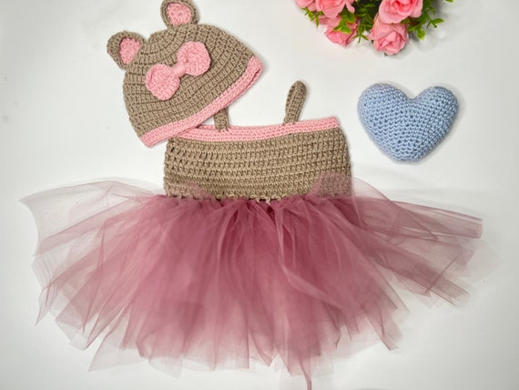 Vestido de tirantes para beb reci n nacido incluye gorro tejido a crochet