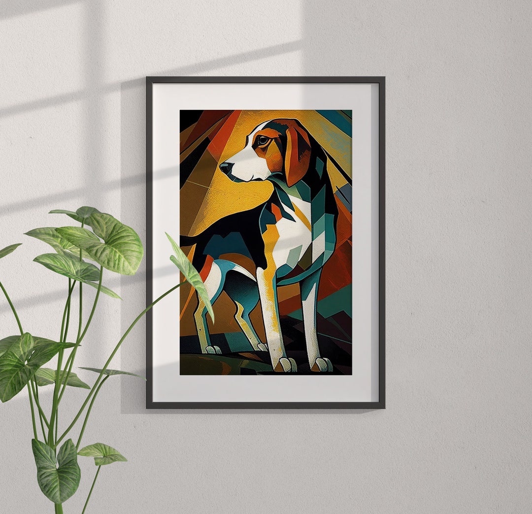 Geometric Beagle 2, Abstract Art, Dogs Breeds, Boho Pastels, Brush ...
