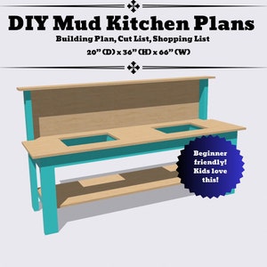 DIY Mud Kitchen Plan: Create an Outdoor Culinary Wonderland (36"x20"x66")