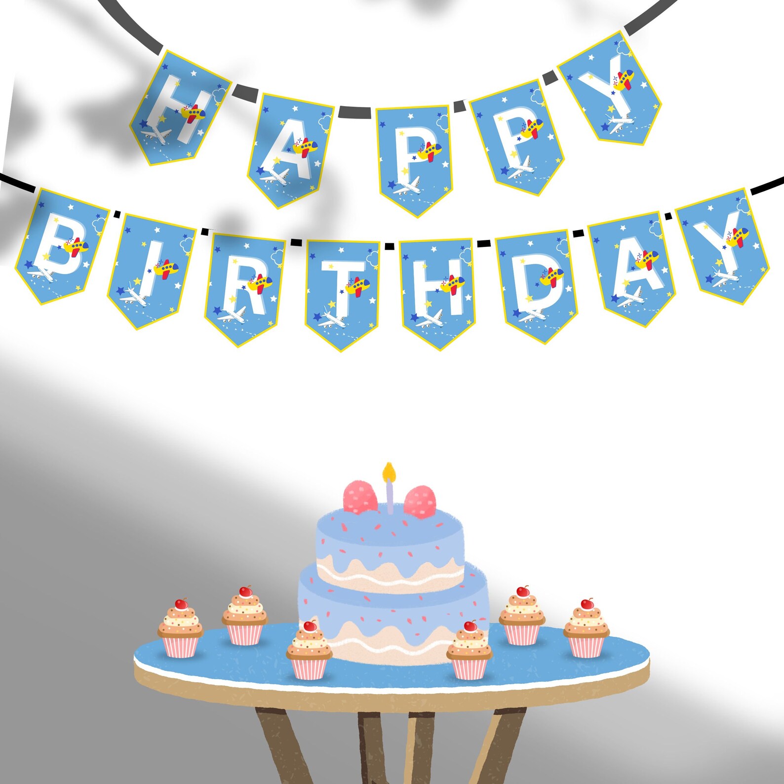Airplane Birthday Banner, Plane Birthday Banner, Travel Banner, Travel ...