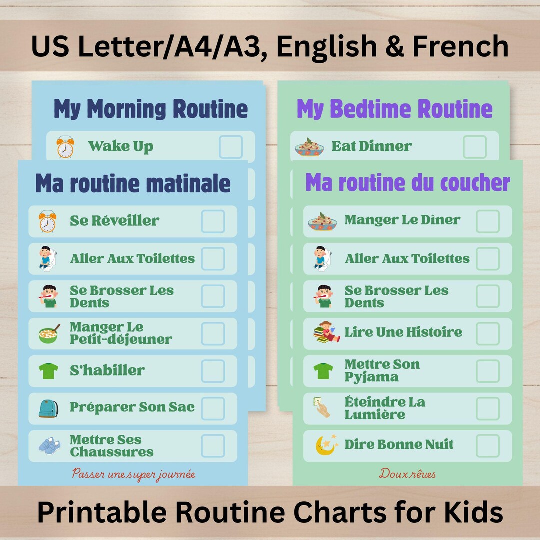Morning Routine Chart Asd Printable Kids Routine Chart – Morning & Bedtime | Visual Schedule for ...