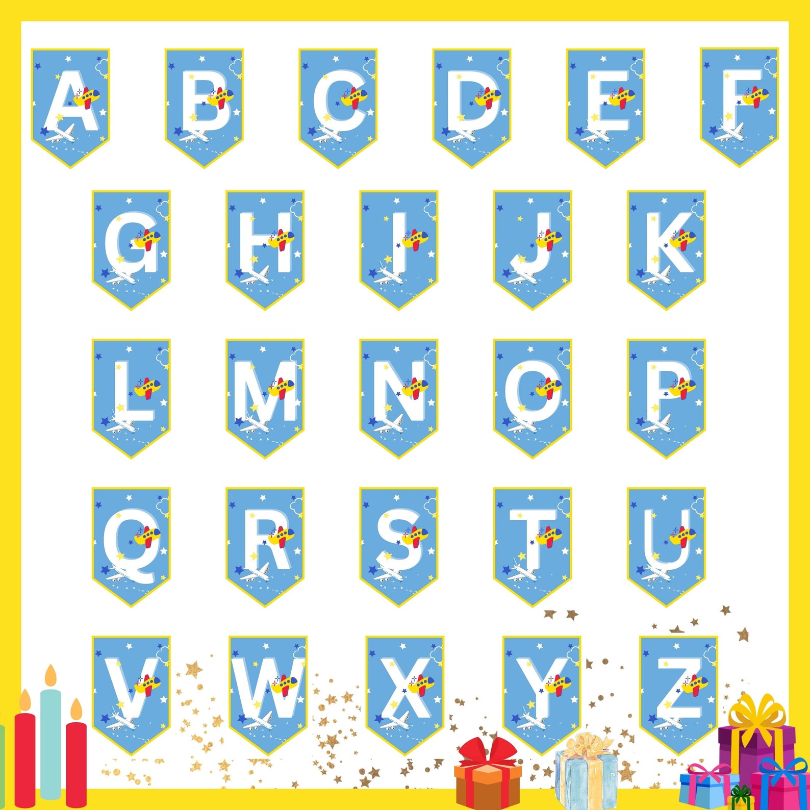 Airplane Birthday Banner, Plane Birthday Banner, Travel Banner, Travel ...