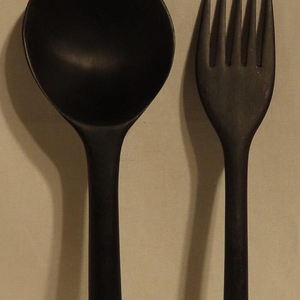 Ebony Fork and Spoon