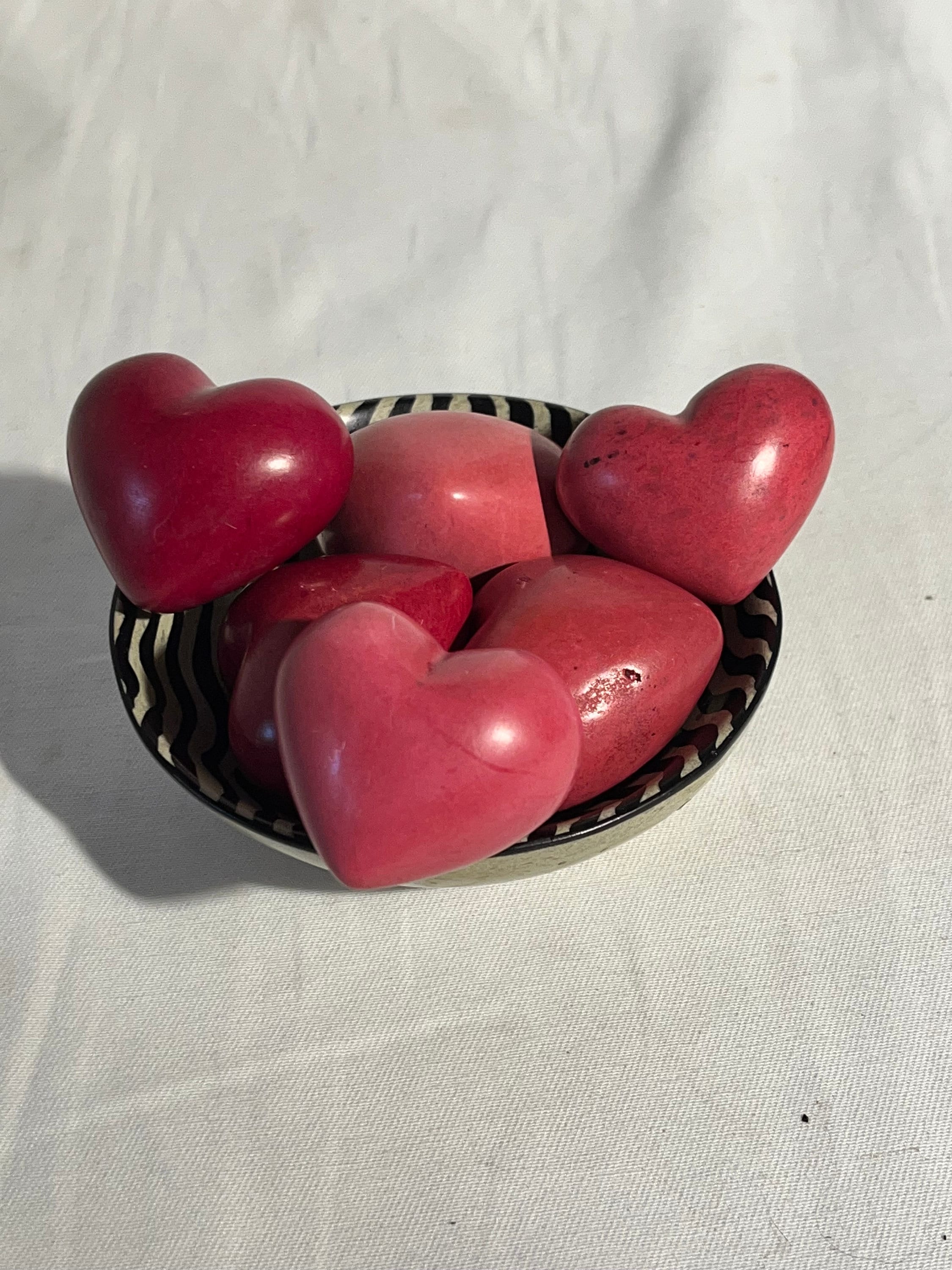Kisii Soapstone Hearts- Set of 6