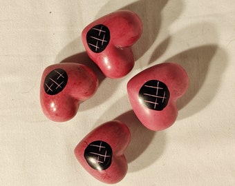 Kisii Soapstone Easter Hearts Hand carved in Kenya