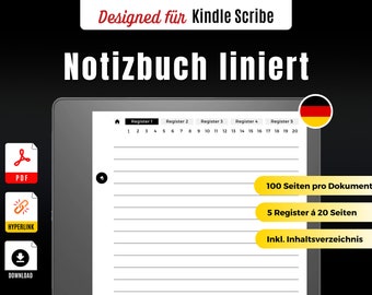 Kindle Scribe Notizbuch Liniert | Kindle Scribe Templates Deutsch | Journal | Notizen | Lehrernotizen | Arbeitsnotizen | Digitaler Download