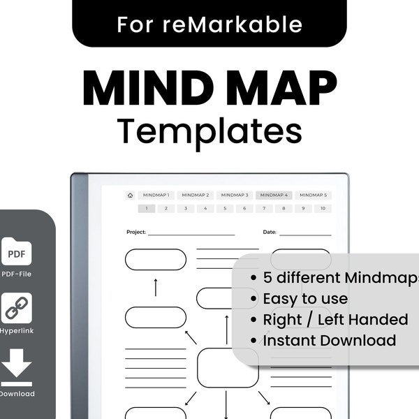 Mind Map | Remarkable Template | Instant Download | Hyperlinked PDF