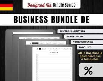 Kindle Scribe Template Deutsch | Business Bundle inkl. Besprechungsnotizen, Projektplaner, digitalem Notizbuch und To Do Liste