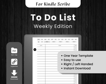 Weekly To Do List for Kindle Scribe | To Do List Planner | Instant Download | Kindle Scribe Templates