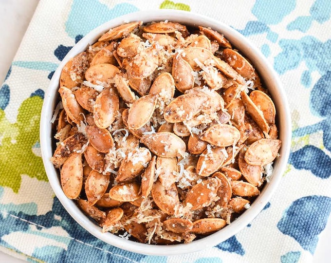Garlic Parmesan Pumpkin Seeds