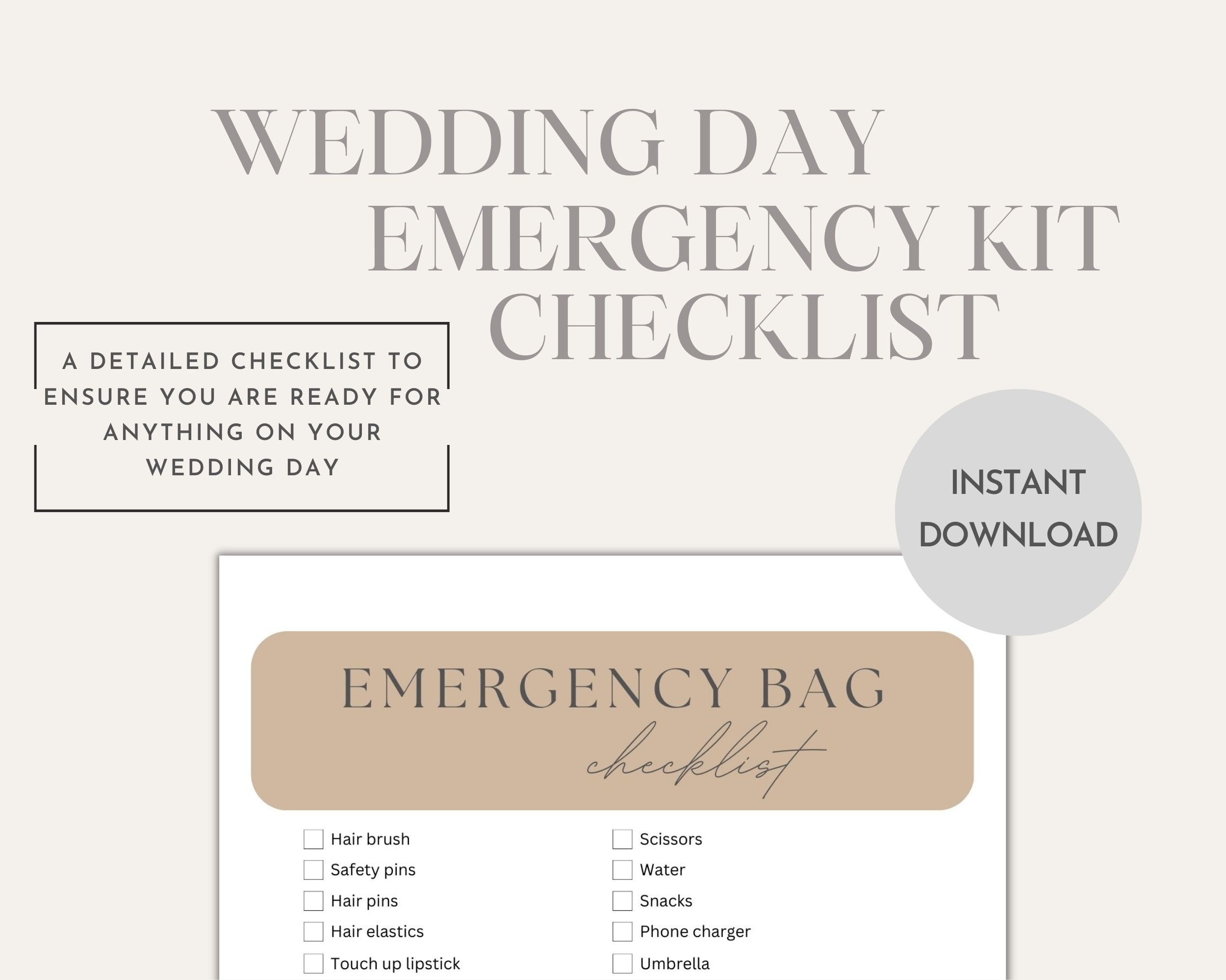 Wedding Day Emergency Kit Checklist