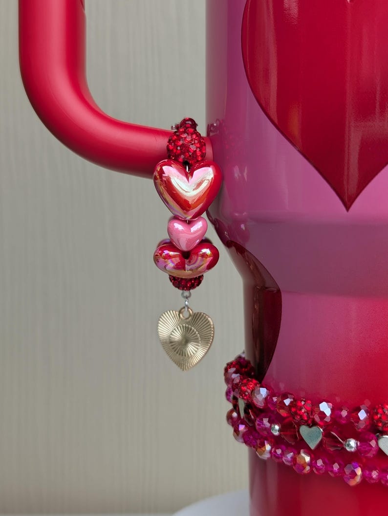 bundle Stanley cup accessories. handle charm and stacking crystal bracelets bundle.